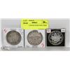 Image 1 : LOT OF 3 CANADA $1SILVER COINS