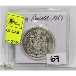 1959 CANADA SILVER HALF DOLLAR