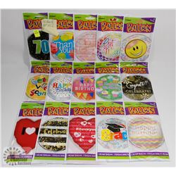 BUNDLE OF 15 ASSORTED FOIL HELIUM BALLOONS
