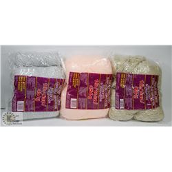 3 BAGS OF 1LB  ASSORTED COLOR 100%  ACRYLIC YARN