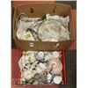 Image 1 : ESTATE BOX OF TEA CUPS, HEAVY GLASS SERVING TRAYS