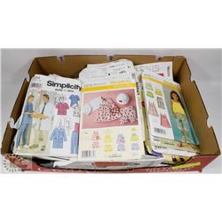 BOX OF ASSORTED SEWING PATTERNS