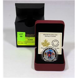 2014 RCM $10 FINE SILVER COIN: SKATING IN CANADA