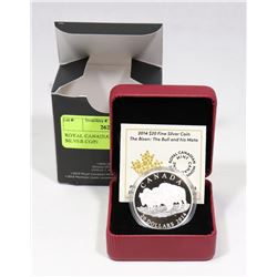 2014 RCM $20 FINE SILVER COIN: The BISON FAMILY -