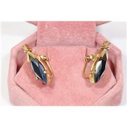 PAIR OF BLACK ALASKA DIAMOND EARRINGS