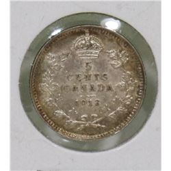 1913 CANADIAN GEORGE V 5 CENT COIN