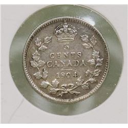 1904 CANADIAN EDWARD VII 5 CENT COIN