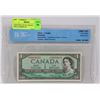 Image 1 : CERTIFIED UNC 62 1954 S/O REPLACEMENT CANADIAN $1