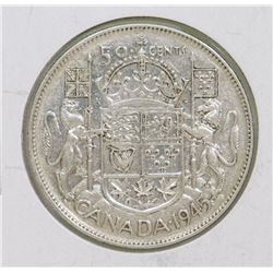 1945 CANADIAN GVI 50 CENT COIN
