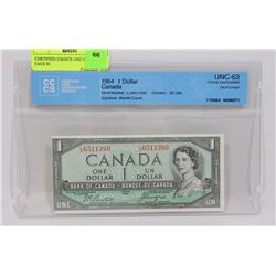 CERTIFIED CHOICE UNC 1954 DEVILS FACE $1