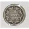 Image 1 : NEWFOUNDLAND 1872H SILVER 10 CENT COIN