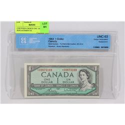 CERTIFIED CHOICE UNC 1954 C/F REPLACEMENT $1