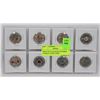 Image 1 : SHEET OF 8 CANADIAN COLORED UNCIRCULATED COINS.