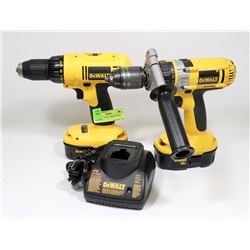 2 DEWALT 18 VOLT DRILLS WITH CHARGER