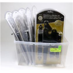 BIN OF 18 TRADITIONAL POST LATCH KITS.