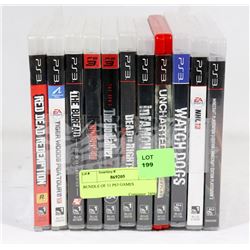 BUNDLE OF 11 PS3 GAMES