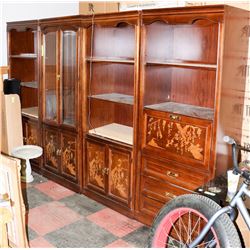 4 PC WOOD CARVED WALL UNIT 30"X18" X76"H EACH