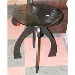 TINTED GLASS END TABLE. FURNITURE