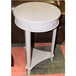 GREY END TABLE WITH DRAWER. FURNITURE