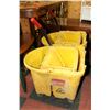 Image 1 : LOT OF 2 YELLOW JANITOR BUCKETS WITH MOP PRESS