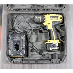 DRILL WITH CASE, DEWALT DC 742 3/8 CORDLESS DRILL