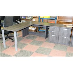 GREY RIGHT HAND CABINET L SHAPE DESK ON CHOICE