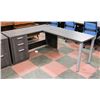 Image 1 : GREY LEFT HAND CABINET L SHAPE DESK