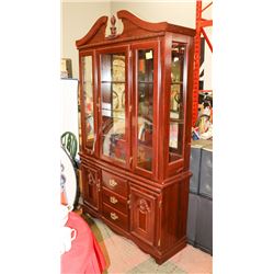 CHINA CABINET & HUTCH (50"X16"X84")
