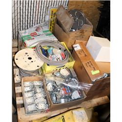 PALLET OF MISCELLANEOUS ELECTRICAL SUPPLIES