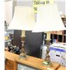 Image 1 : VINTAGE PAIR OF BRASS WITH ACCENT LAMPS