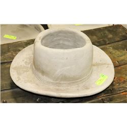 CONCRETE HAT PLANTER 9" HIGH X 17"