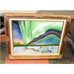 ARCTIC SCENE OIL PAINTING SIGNED JENNY T.