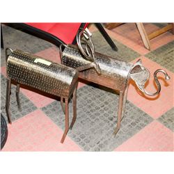 2 METAL ANIMALS 18" TALL - ELEPHANT AND REINDEER