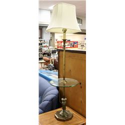 VINTAGE FLOOR LAMP WITH GLASS SHELF