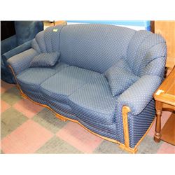 REUPHOLSTERED CHESTERFIELD BLUE 78" SOFA