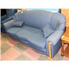 Image 1 : REUPHOLSTERED CHESTERFIELD BLUE 78" SOFA