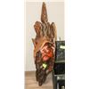 Image 1 : WOOD LOG CARVING OF AN INDIAN WARRIOR, 34" TALL