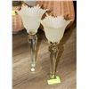 Image 1 : PAIR OF FROSTED TULIP TOP CRYSTAL.