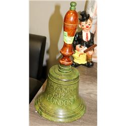 LARGE 15" HAND BELL TITANIC 1912 LONDON.