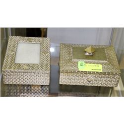 GROUP OF 2 SHOWHOME ORNAMENTAL STORAGE BOXES