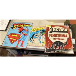 GROUP OF 3 METAL WALL HANGING SIGNS