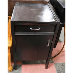 BLACK SIDE TABLE W/DRAWER & CABINET