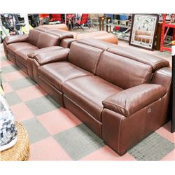 NEW GENUINE LEATHER BROWN ELECTRIC RECLINING