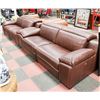 Image 1 : NEW GENUINE LEATHER BROWN ELECTRIC RECLINING