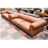 Image 1 : LIGHT BROWN GENUINE LEATHER 90" SOFA WITH 85" LOVE