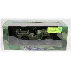 GATE US MILITARY WILLY'S JEEP 1:18 SCALE DIE CAST