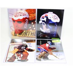 LOT OF 4 NHL GOALIE RON LOW SIGNED 8X10 PHOTOS