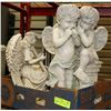Image 1 : 2 GARDEN FIGURES - CHERUB & HARP