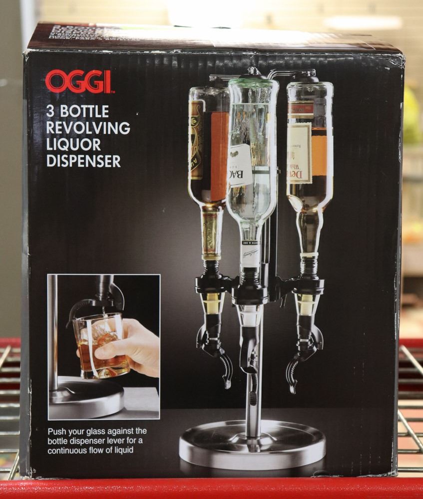 OGGI 3 BOTTLE REVOLVING LIQUOR DISPENSER NEW Kastner Auctions