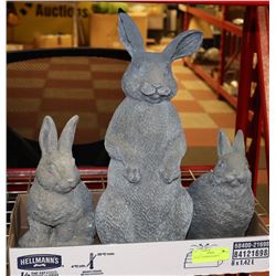 SET OF 3 GARDEN RABBITS